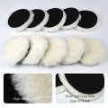 Wool Polishing Pad Soft Sheepskin Buffing Pads with Hook and Loop Back Wool Cutting Pad for Car